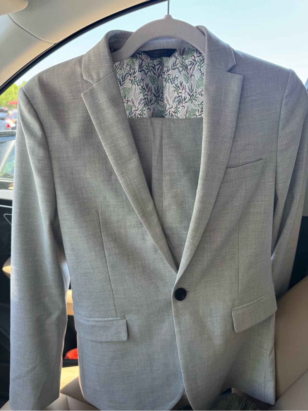 Next Men's Light Gray Single-Button Tailored Blazer